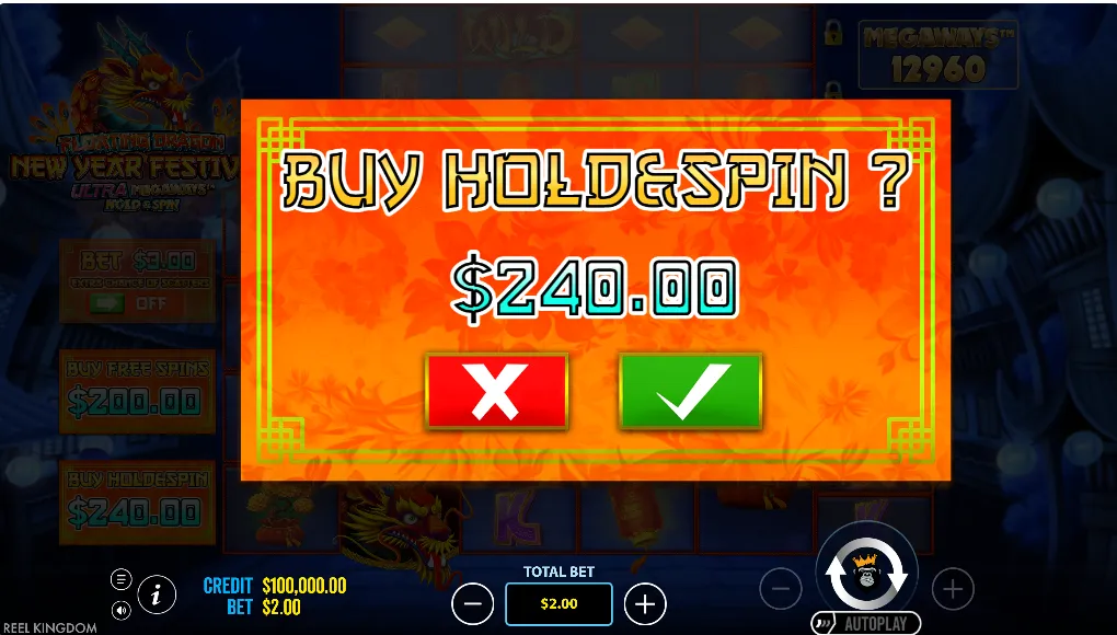 Floating Dragon New Year Festival Ultra Megaways Hold & Spin