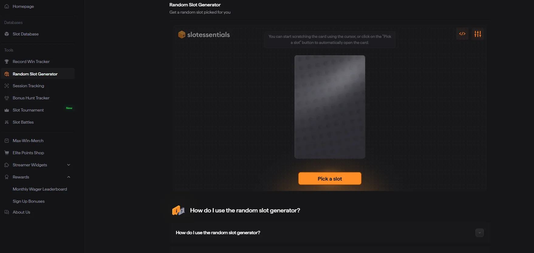 Random Slot Generator