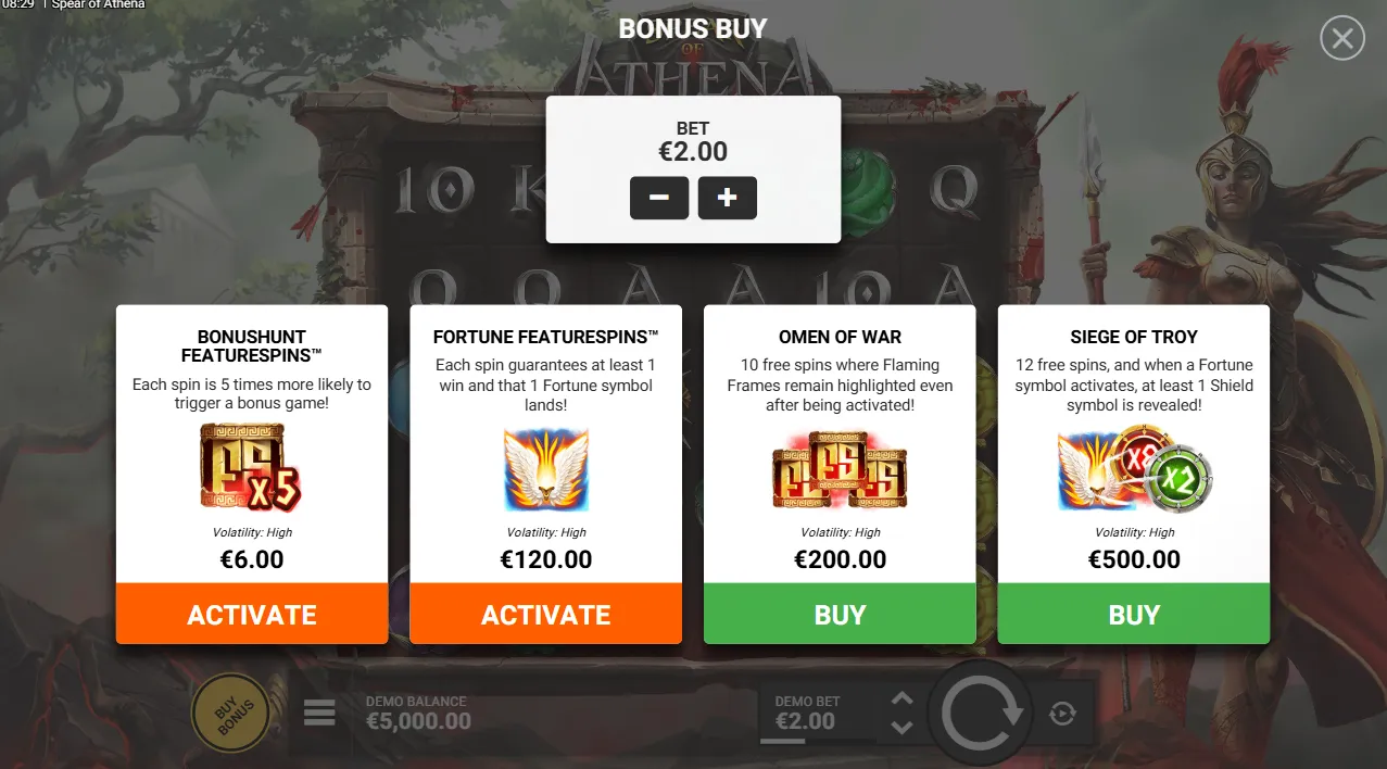 Spear of Athena Bonus