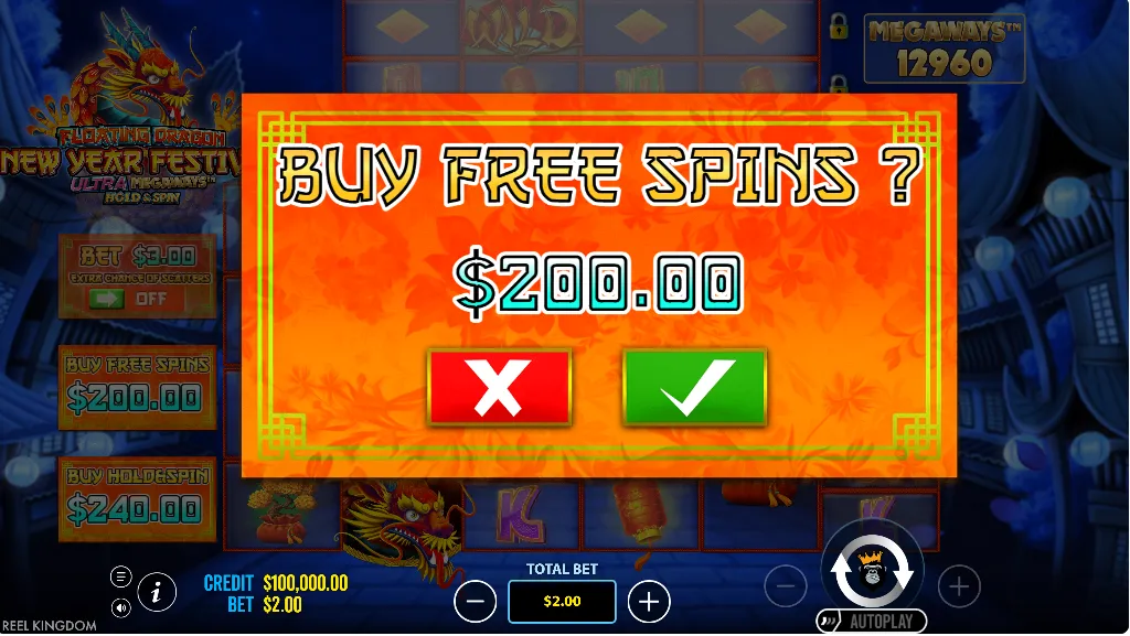 Floating Dragon New Year Festival Ultra Megaways Hold & Spin