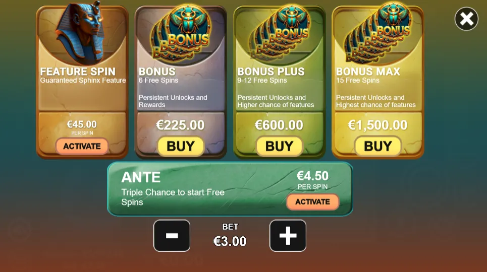 Sphinx Treasure Bonus