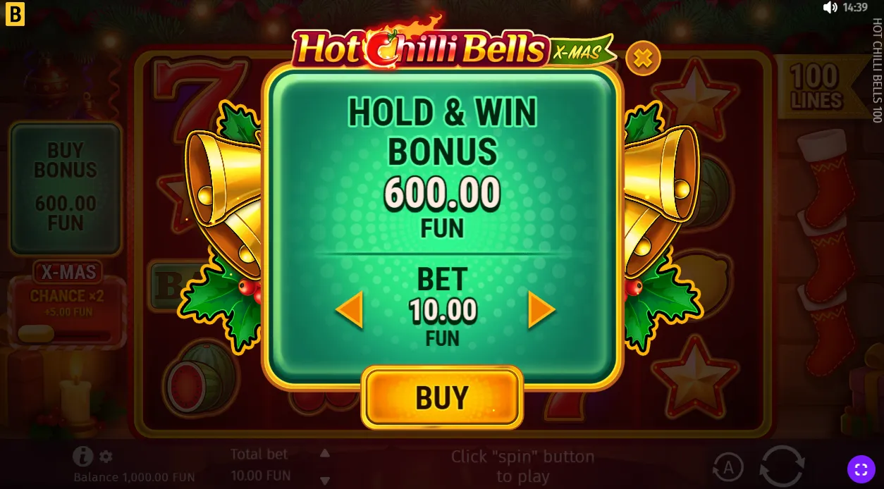 Hot Chilli Bells 100 Bonus