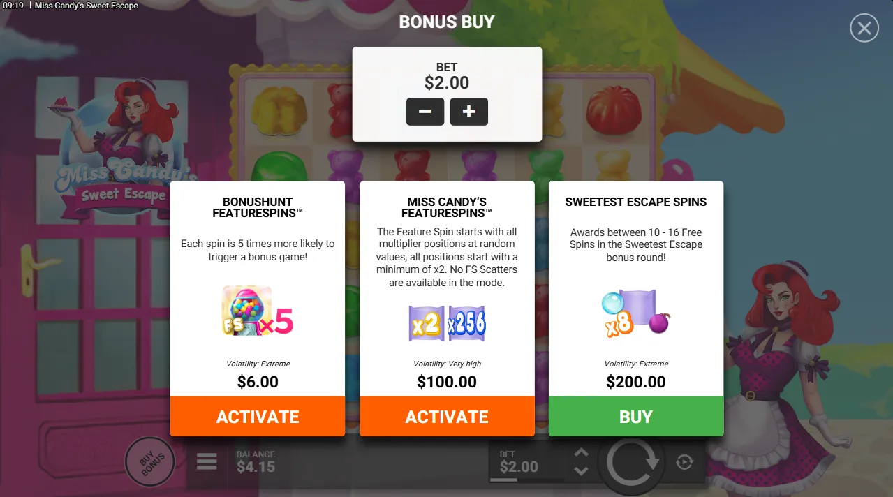 Miss Candy's Sweet Escape Bonus