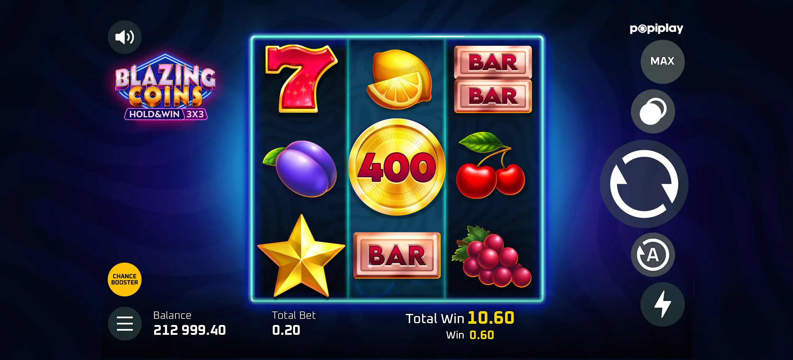 Blazing Coins Hold and Win