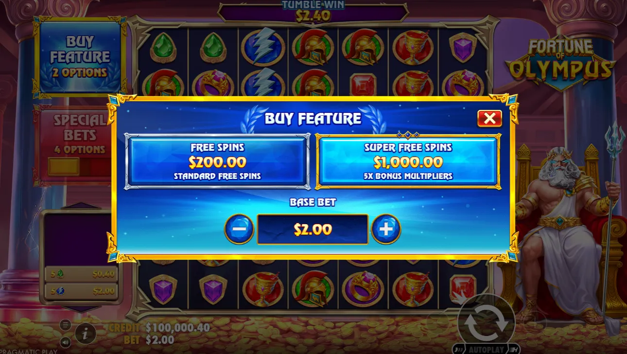 Fortune of Olympus Bonus